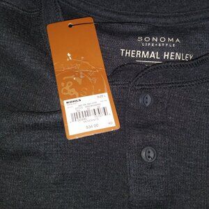 𝅺New Sonoma Men’s Thermal Henley Sz L